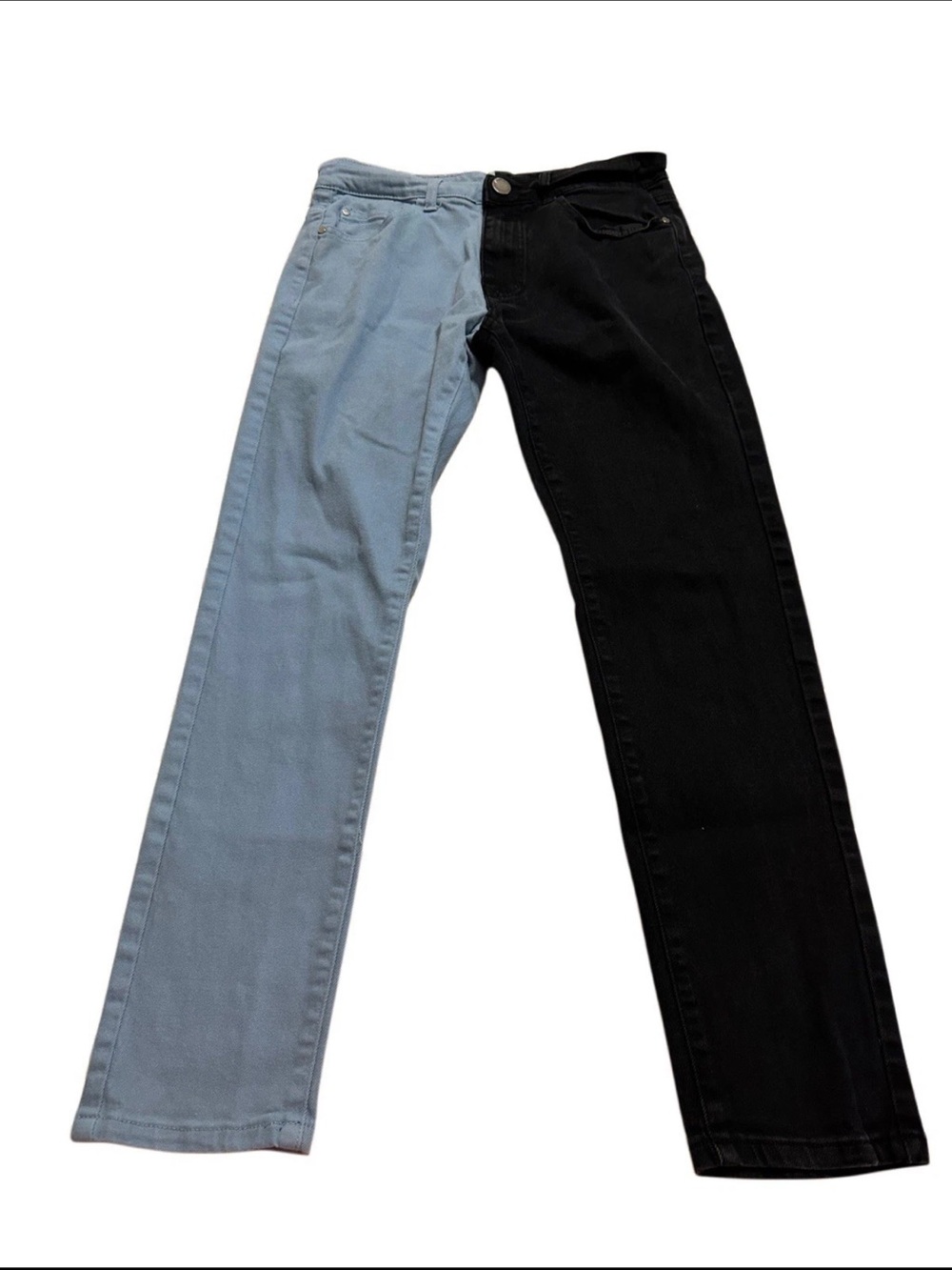 Two tone denim jeans